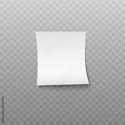 Empty bill or invoice receipt 3d vector isolated on transparent background.