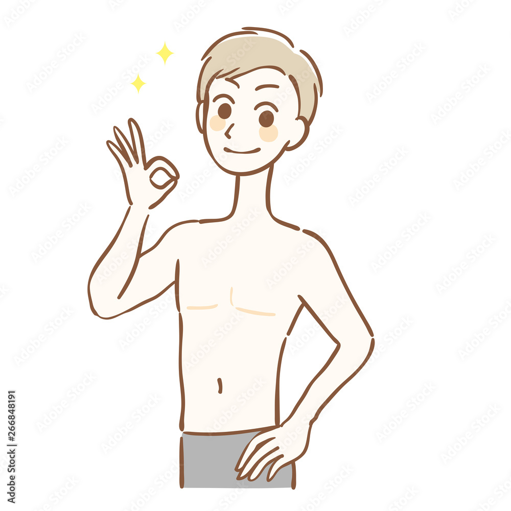OKサイン 男性 上半身 OKサイン 男性 上半身