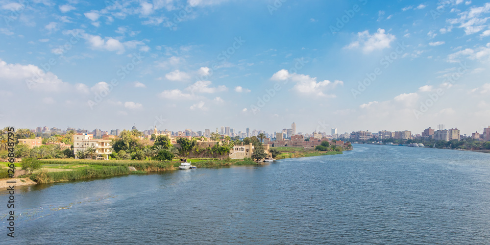 Cairo skyline and the Nile river, Egypt