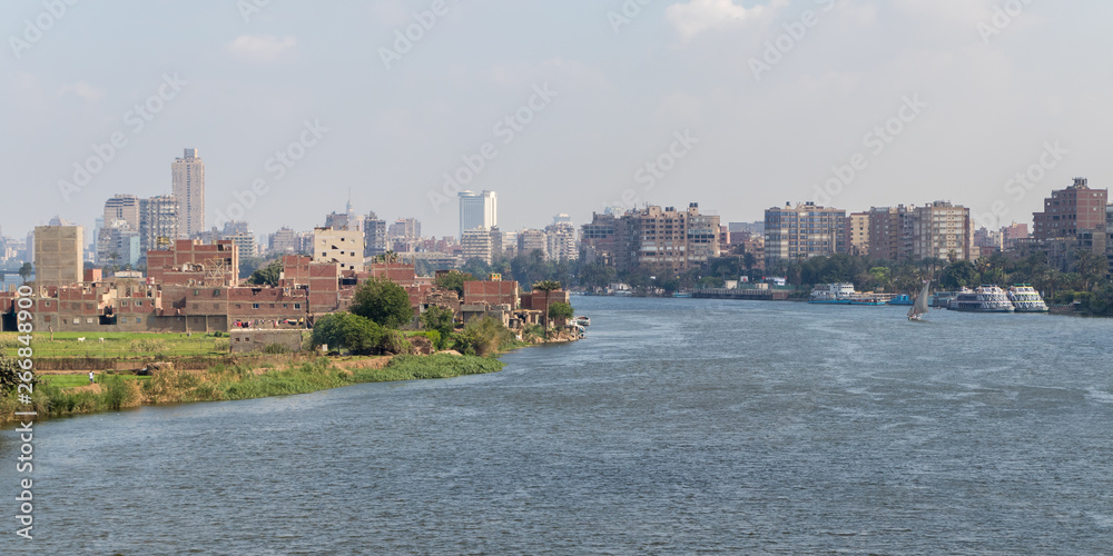 Nile river in the heart of Cairo city