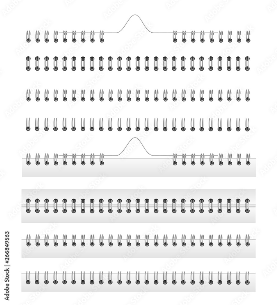 Vector fastening sheets iron rings spiral calenday