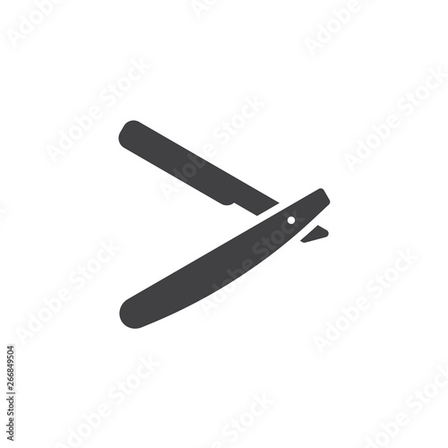Straight razor vector icon. filled flat sign for mobile concept and web design. Barber knife shaving razor glyph icon. Symbol, logo illustration. Pixel perfect vector graphics
