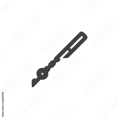 Barber razor blade vector icon. filled flat sign for mobile concept and web design. Retro handle razor glyph icon. Symbol, logo illustration. Pixel perfect vector graphics