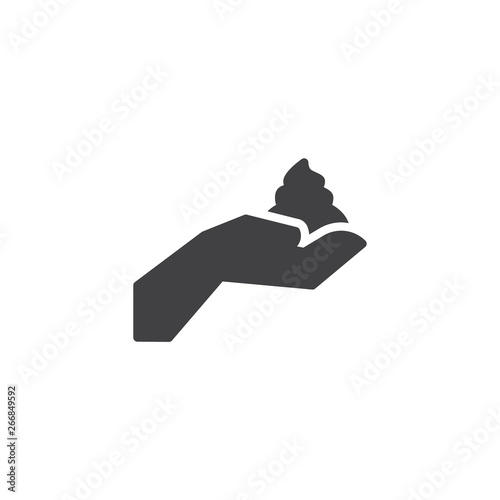 Hand with shaving foam vector icon. filled flat sign for mobile concept and web design. Cosmetic foam on hand glyph icon. Symbol, logo illustration. Pixel perfect vector graphics