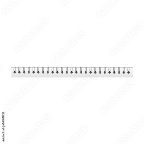 Coil spring for fastening calendar or notebook papers - realistic mockup template.