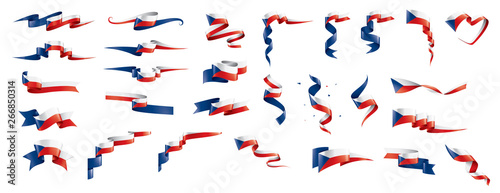 Czechia flag, vector illustration on a white background