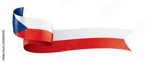 Czechia flag, vector illustration on a white background