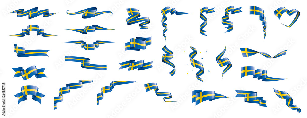 Sweden flag, vector illustration on a white background