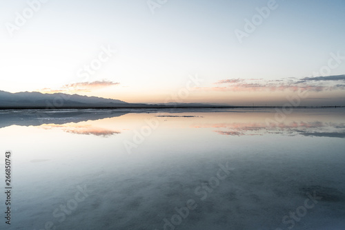 Sunrise view of chaka salt lake