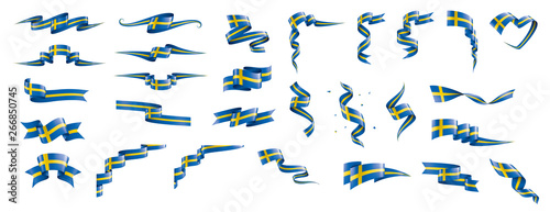 Sweden flag, vector illustration on a white background photo