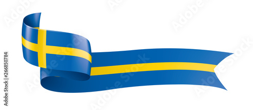 Sweden flag, vector illustration on a white background