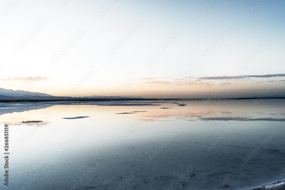 Sunrise view of chaka salt lake Sunrise view of chaka salt lake