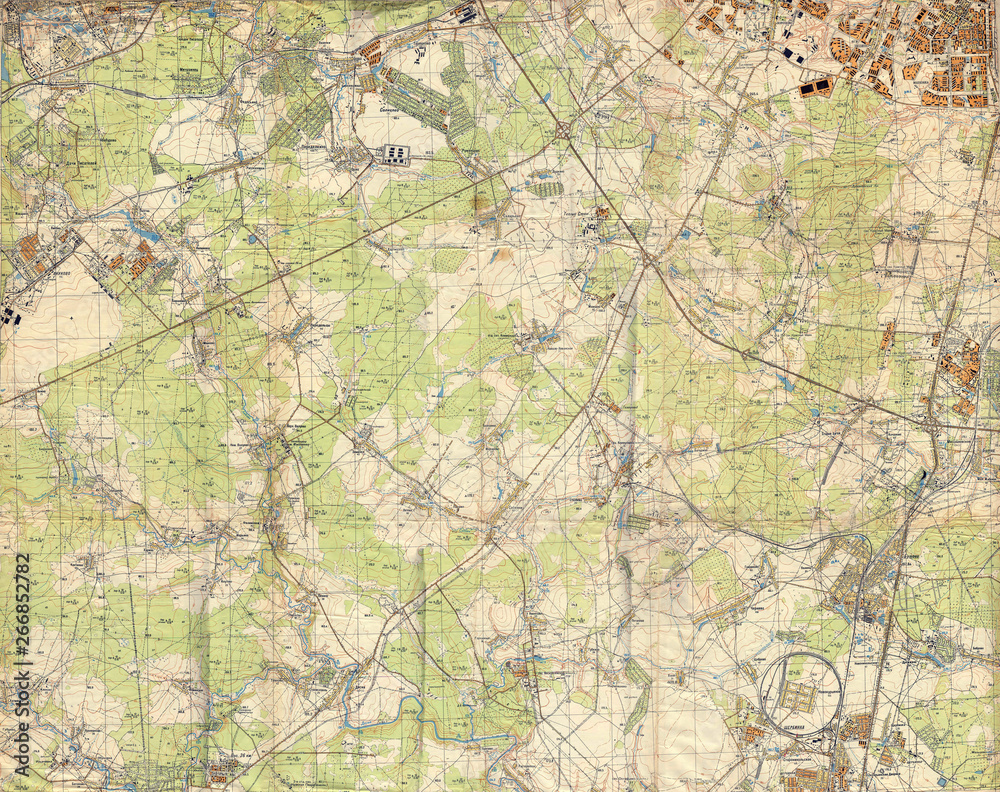 Soviet topographic military map of WW2