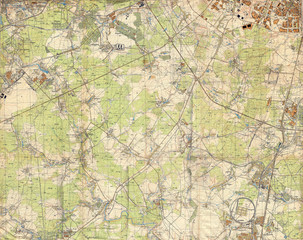 Soviet topographic military map of WW2