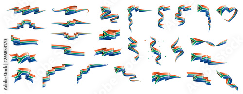 south africa flag, vector illustration on a white background