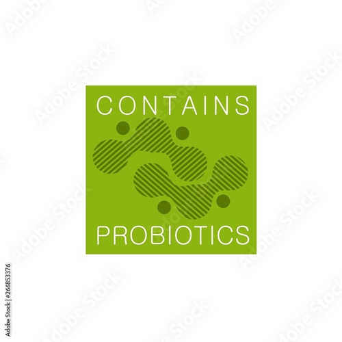 Probiotics logo. Bacteria logo. Concept of healthy nutrition ingredient for therapeutic purposes. Simple flat style trend modern logotype graphic design isolated