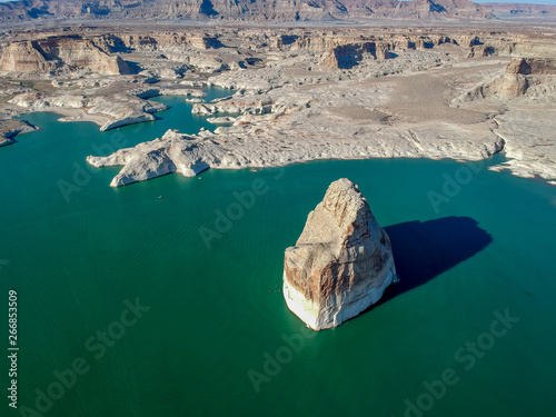 Aerial vief of Lone Rock at Lake Powell, Arizona, USA photo