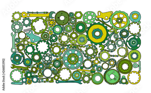Auto spare parts and gears, background for your design