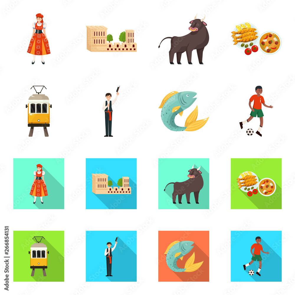 Vector design of and historic logo. Collection of and country vector icon for stock. Vector design of and historic logo. Collection of and country vector icon for stock.