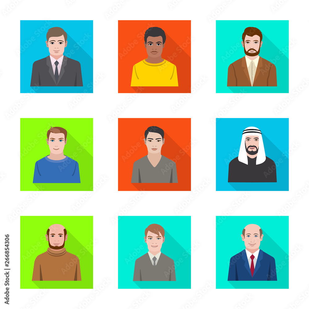 Vector illustration of profile and portrait logo. Collection of profile and profession stock symbol for web. Vector illustration of profile and portrait logo. Collection of profile and profession stock symbol for web.