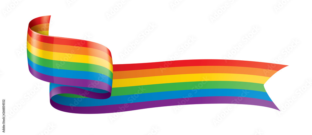 Vector a rainbow flag waving on white background Vector a rainbow flag waving on white background