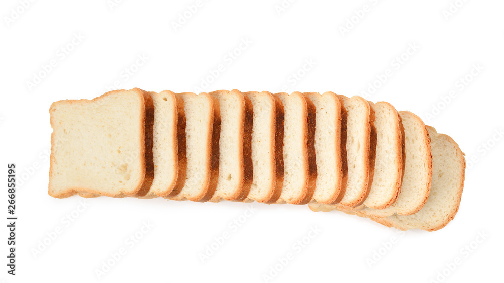 Bread slices isolated on white background. Bread slices isolated on white background.