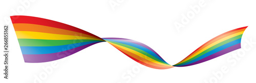 Vector a rainbow flag waving on white background