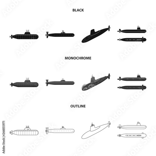 Vector illustration of war  and ship logo. Set of war  and fleet stock vector illustration.