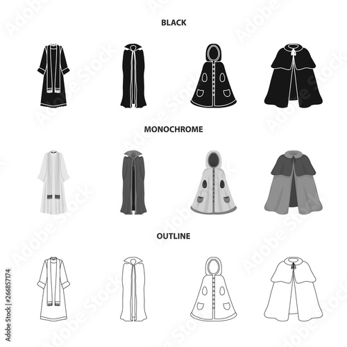 Vector illustration of material and clothing symbol. Collection of material and garment vector icon for stock.