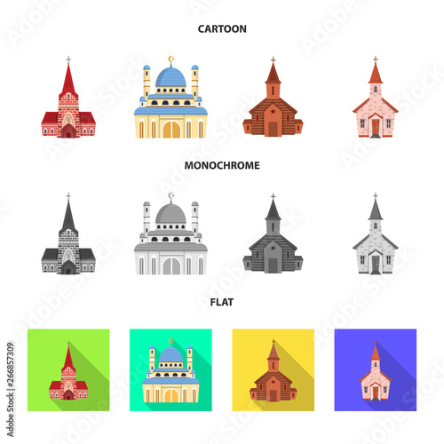 Vector design of cult and temple symbol. Collection of cult and parish vector icon for stock.