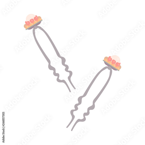 Vector design of hairpin and clip icon. Collection of hairpin and lady vector icon for stock.