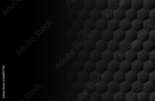 Abstract. Hexagon black background ,light and shadow. Vector. © lim_pix