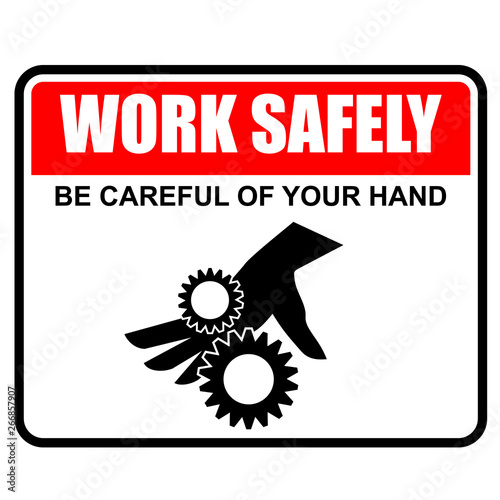 vector illustration of gear wheels, work safely