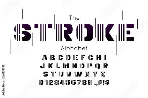 Vector techno font and alphabet. Set of latin letters and numbers. Geometric Typeface