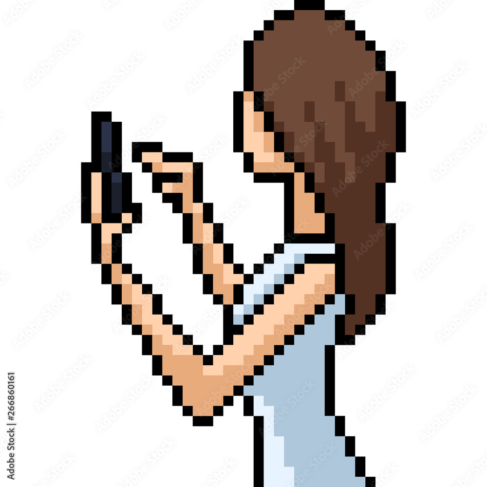 Fototapeta premium vector pixel art play smartphone