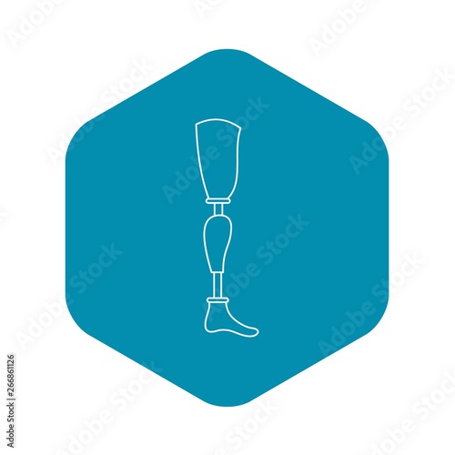 Prosthesis leg icon. Outline illustration of prosthesis leg vector icon for web