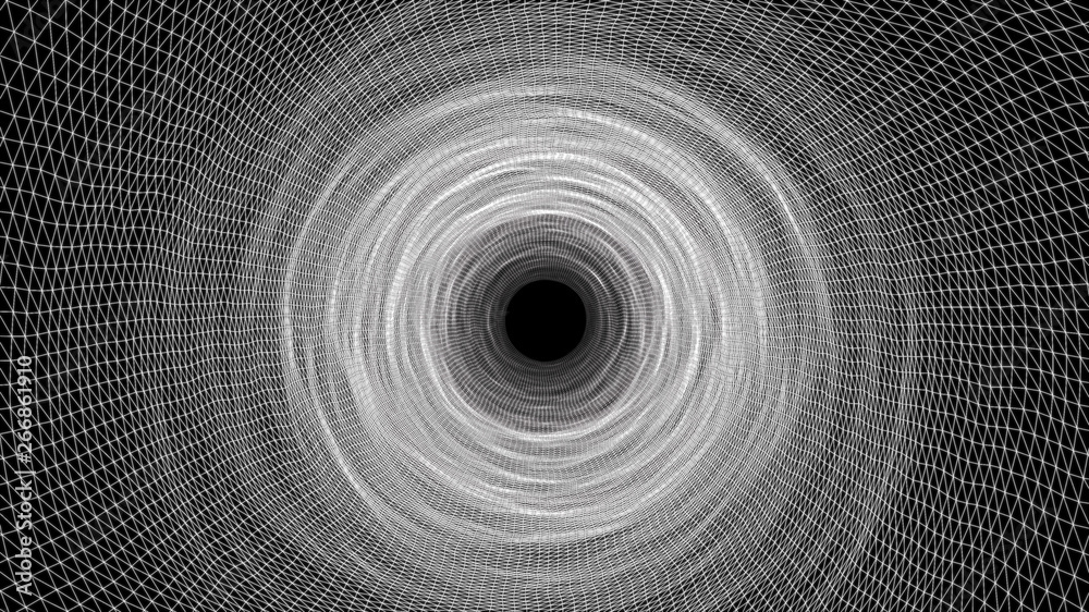 Fototapeta premium 3-dimensional illustration of the future display, White tunnel , the concept of cyber information network technology.