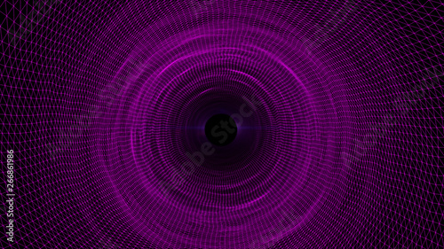 3-dimensional illustration of the future display, Purple tunnel , the concept of cyber information network technology.