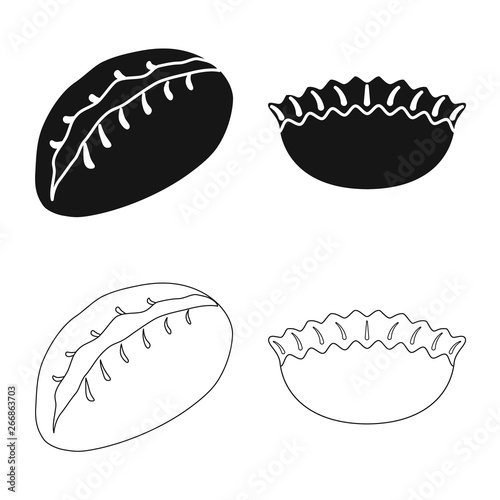 Vector design of products  and cooking logo. Collection of products  and appetizer stock vector illustration. © pandavector