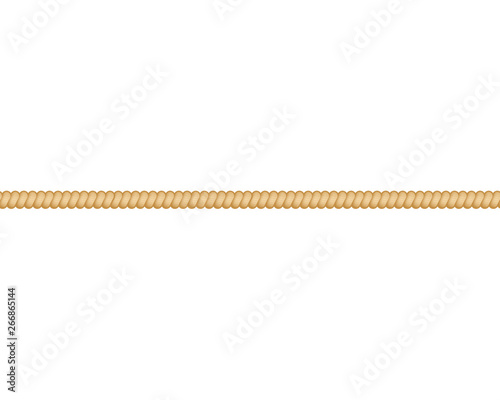 Straight cordage marine rope or twisted cord vector on white background.