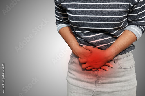 Asian girl with stomachache , Helicobacter pylori photo