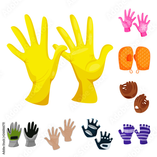 Vector design of accessory and style sign. Set of accessory and distinctive stock symbol for web.
