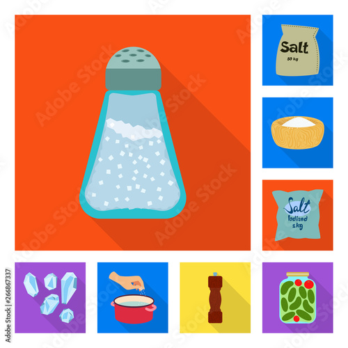 Vector illustration of raw  and kitchen  logo. Set of raw  and sea stock symbol for web.