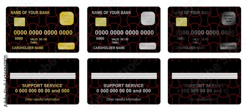 Bank card black tile with red lines backgrounds