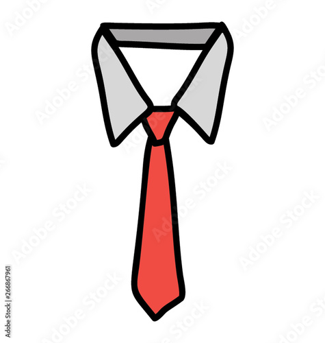 Necktie icon in doodle design.