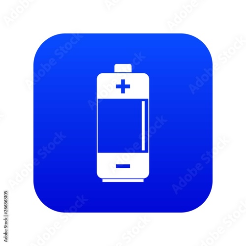 Alkaline battery icon digital blue for any design isolated on white vector illustration