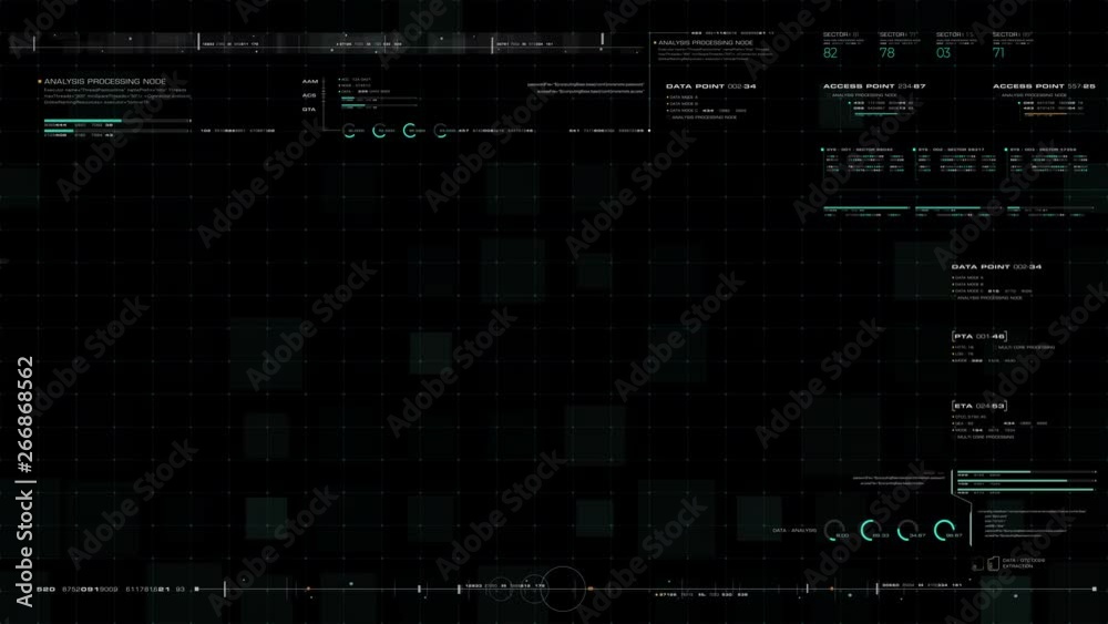 Futuristic graphic user interface head up display screen blank template with digital data telemetry information display for graphic overlay