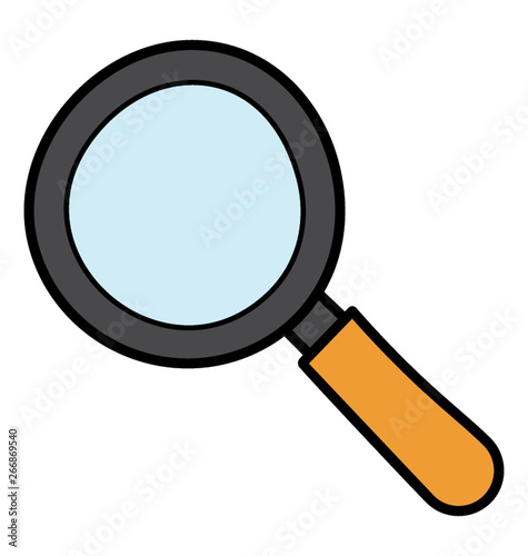 Doodle design of magnifier icon.
