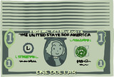 Bunch of Cute hand-painted 1 US dollar banknote