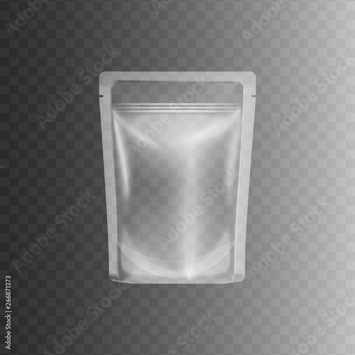 Clear transparent plastic bag mockup